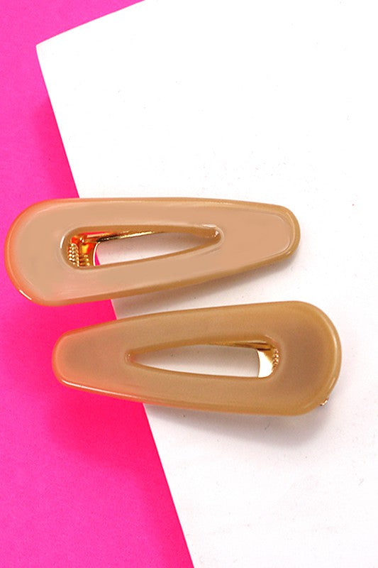 cellulose acrylic hair clip set us online boutique hair accessories tan brown