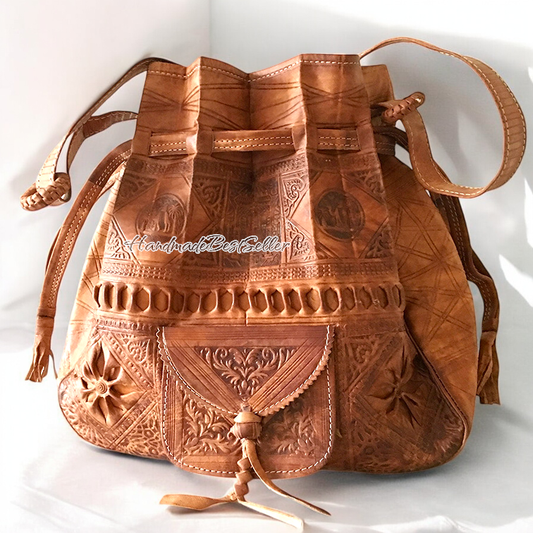 tooled leather bag
