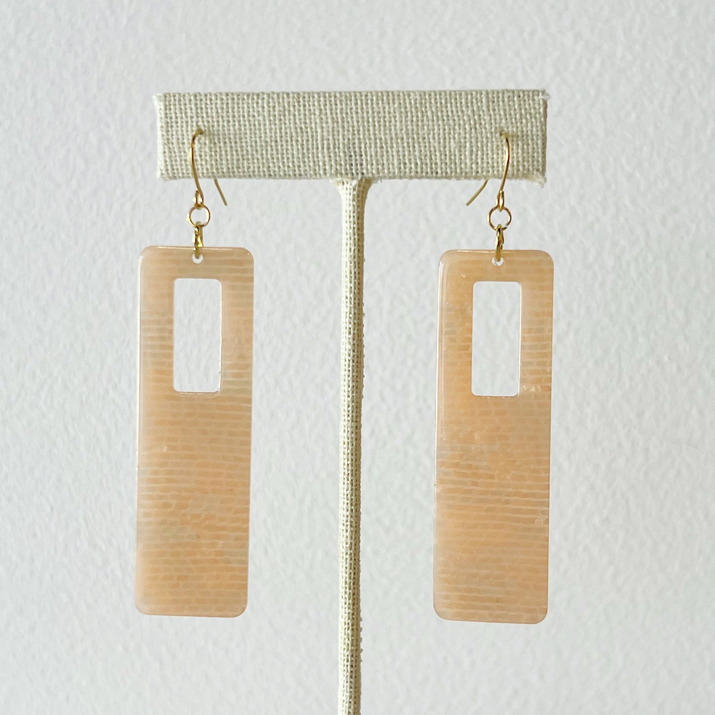 mod blush rectangle earrings