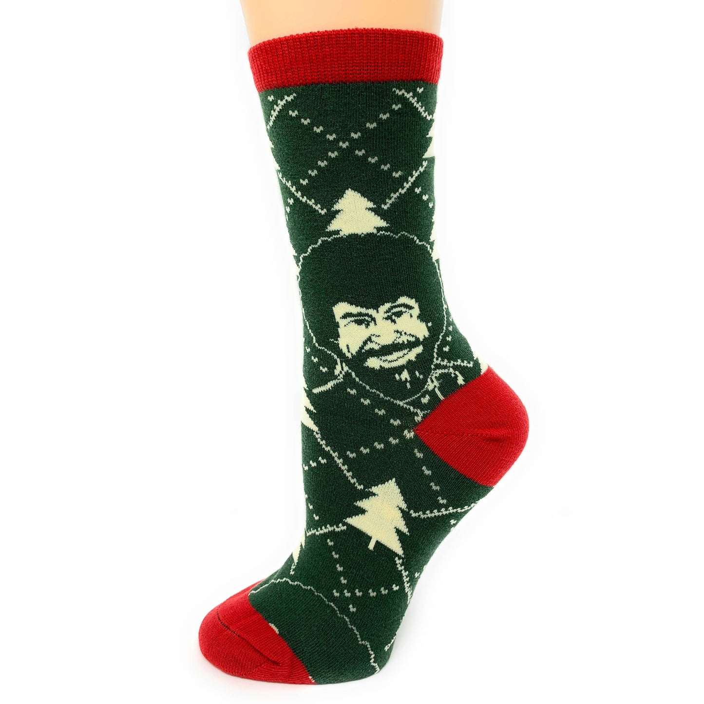 oooh yeah Bob Ross Christmas holiday women's argyle socks