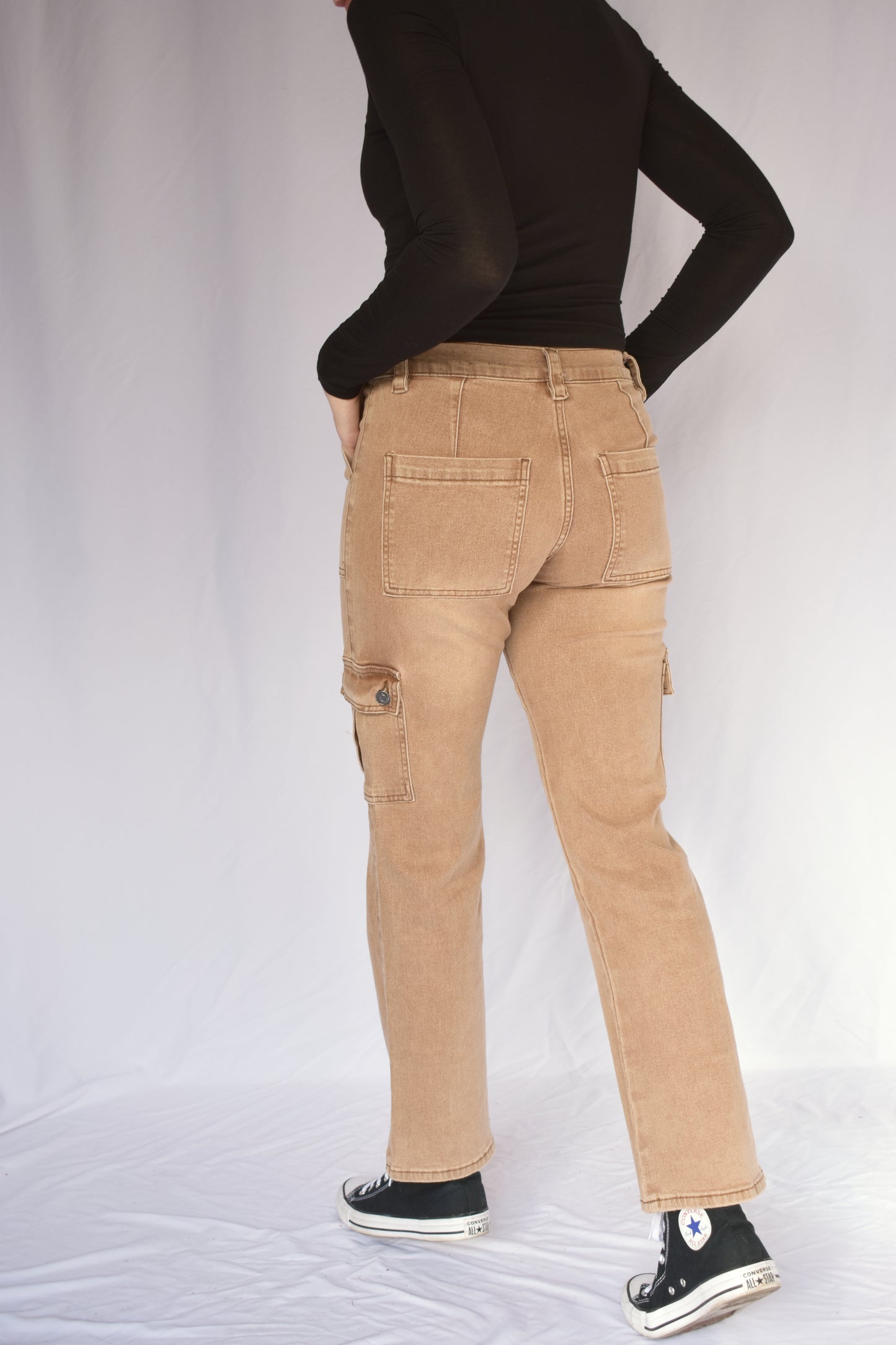 stretch cargo jeans