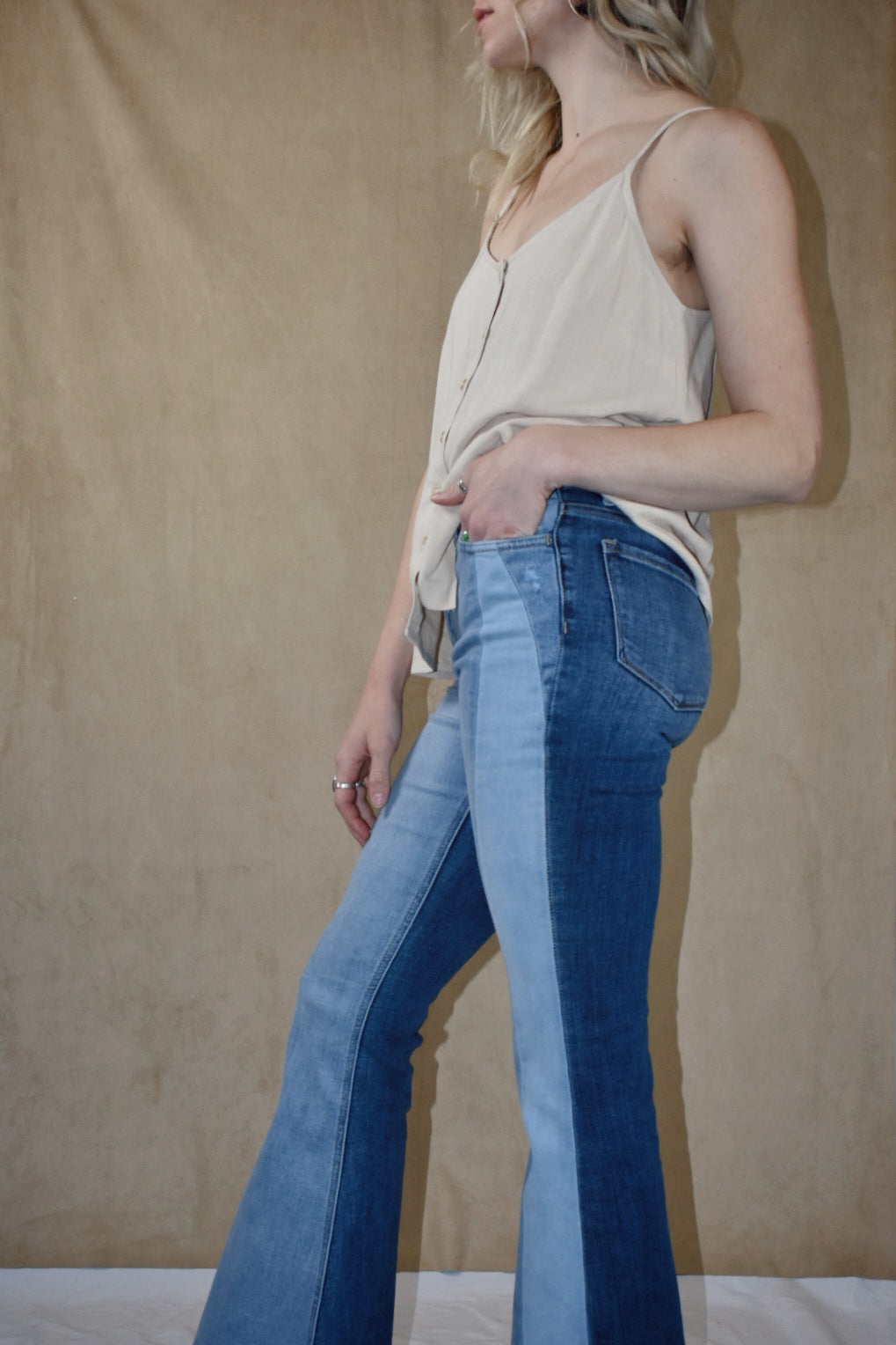 retro super flare patchwork jeans vervet denim trends the revival