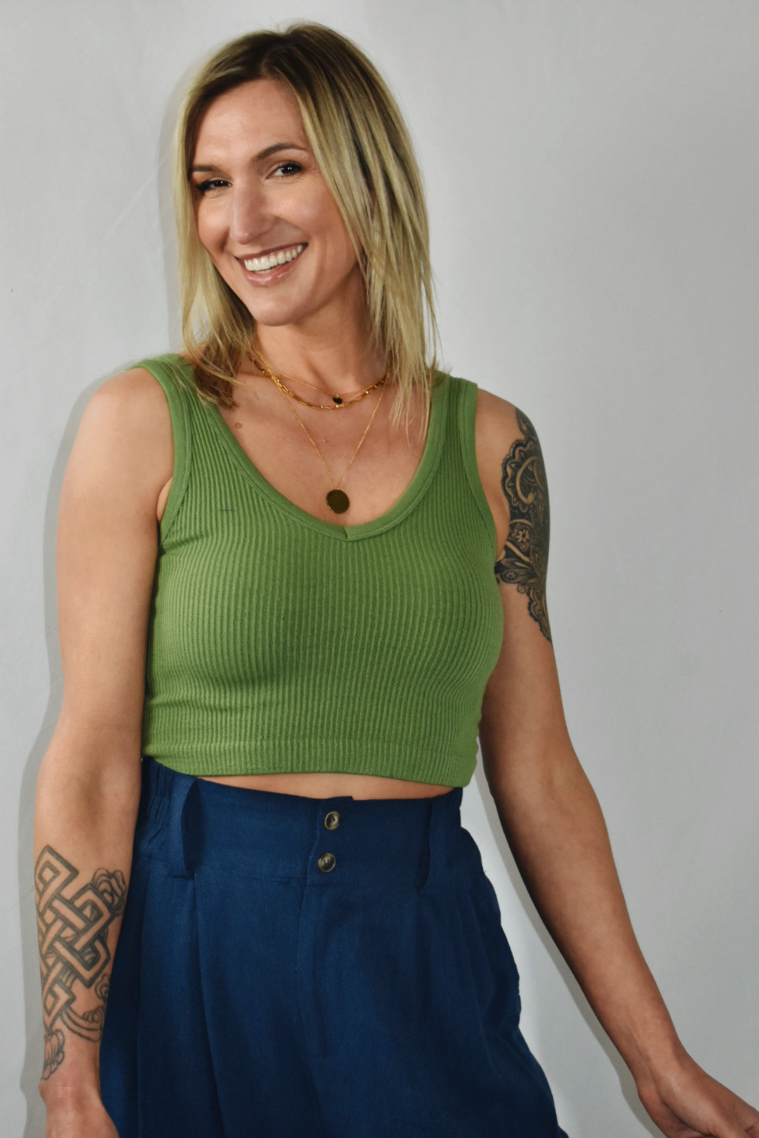 ribbed cropped tank casual athleisure mono b the revival online boutique