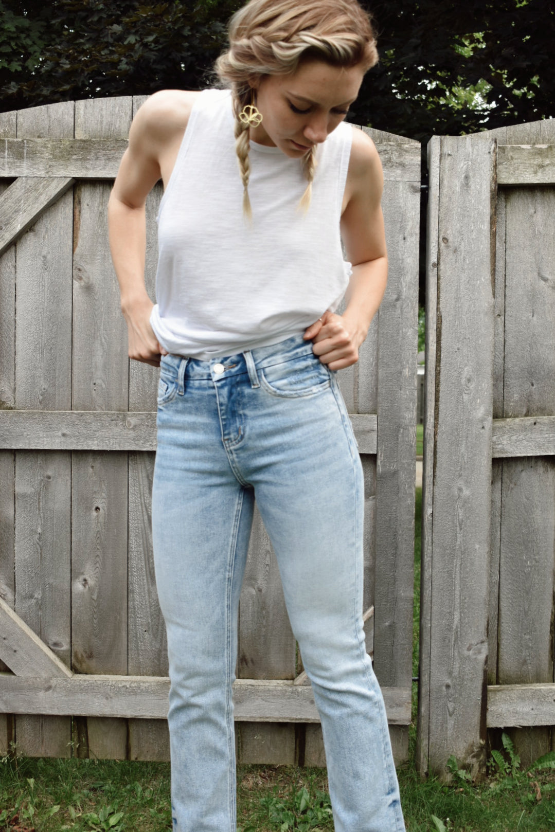 high rise cropped bootcut stretch jeans vervet flying monkey us boutique