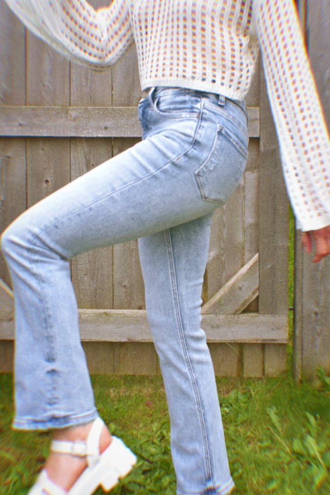 high rise cropped bootcut stretch jeans vervet flying monkey us boutique