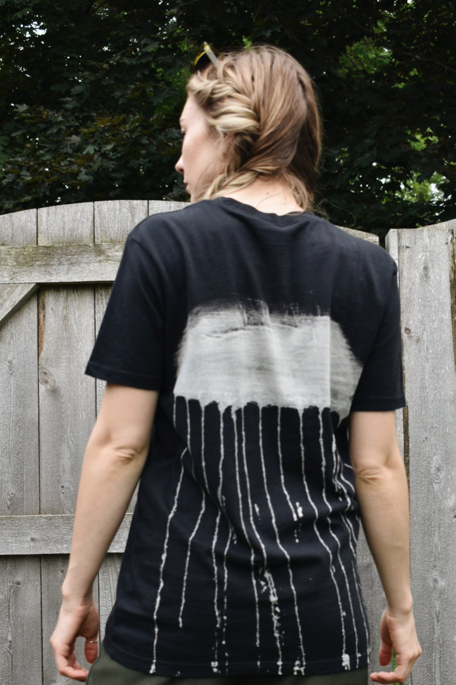 rain cloud tie dye bleached black edgy tee mono b the revival boutique