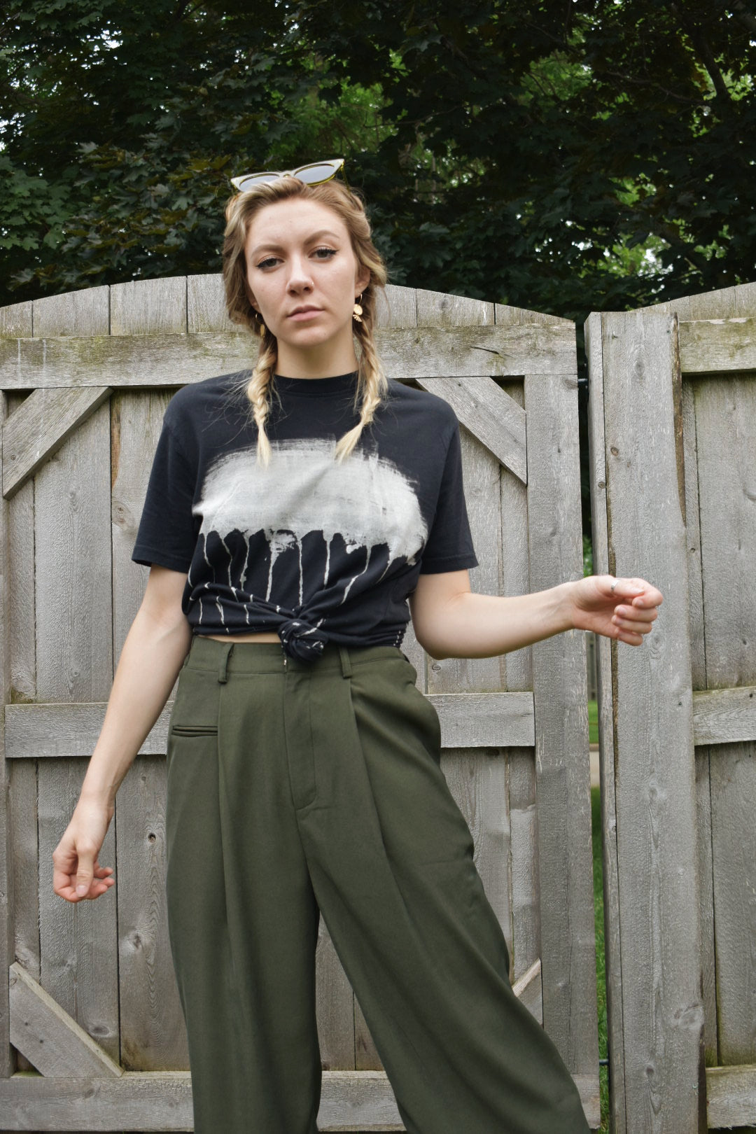 rain cloud tie dye bleached black edgy tee mono b the revival boutique