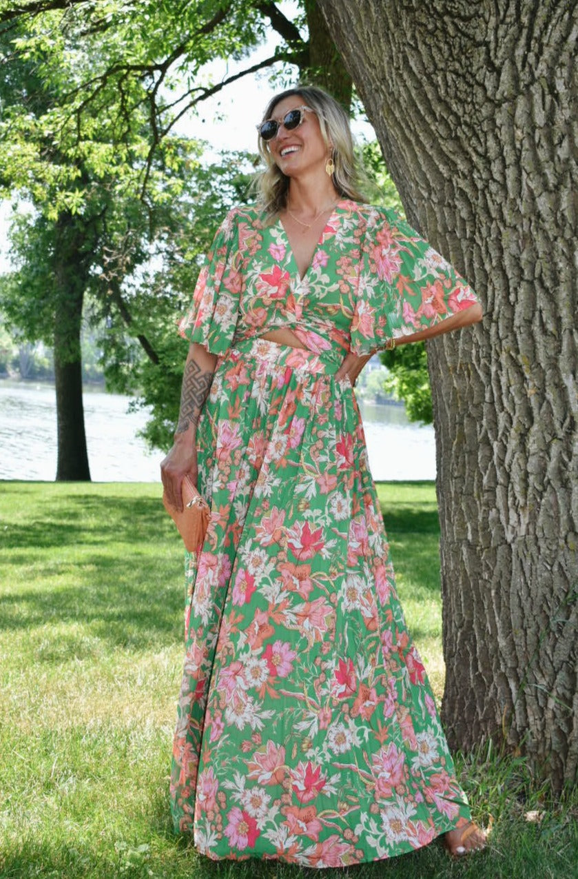 pleated wide leg floral pants dressy flowing flying tomato the revival