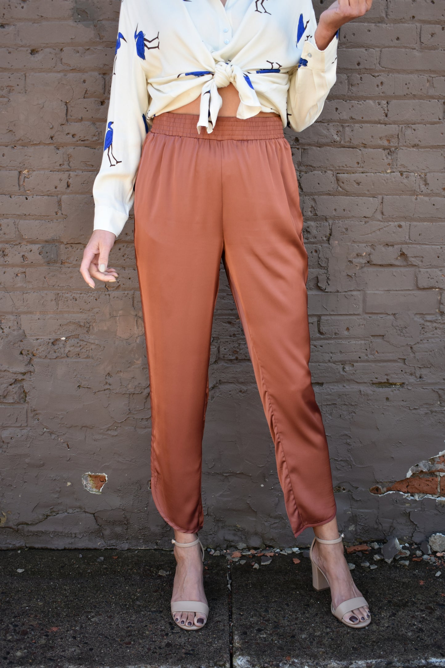 satin tulip joggers