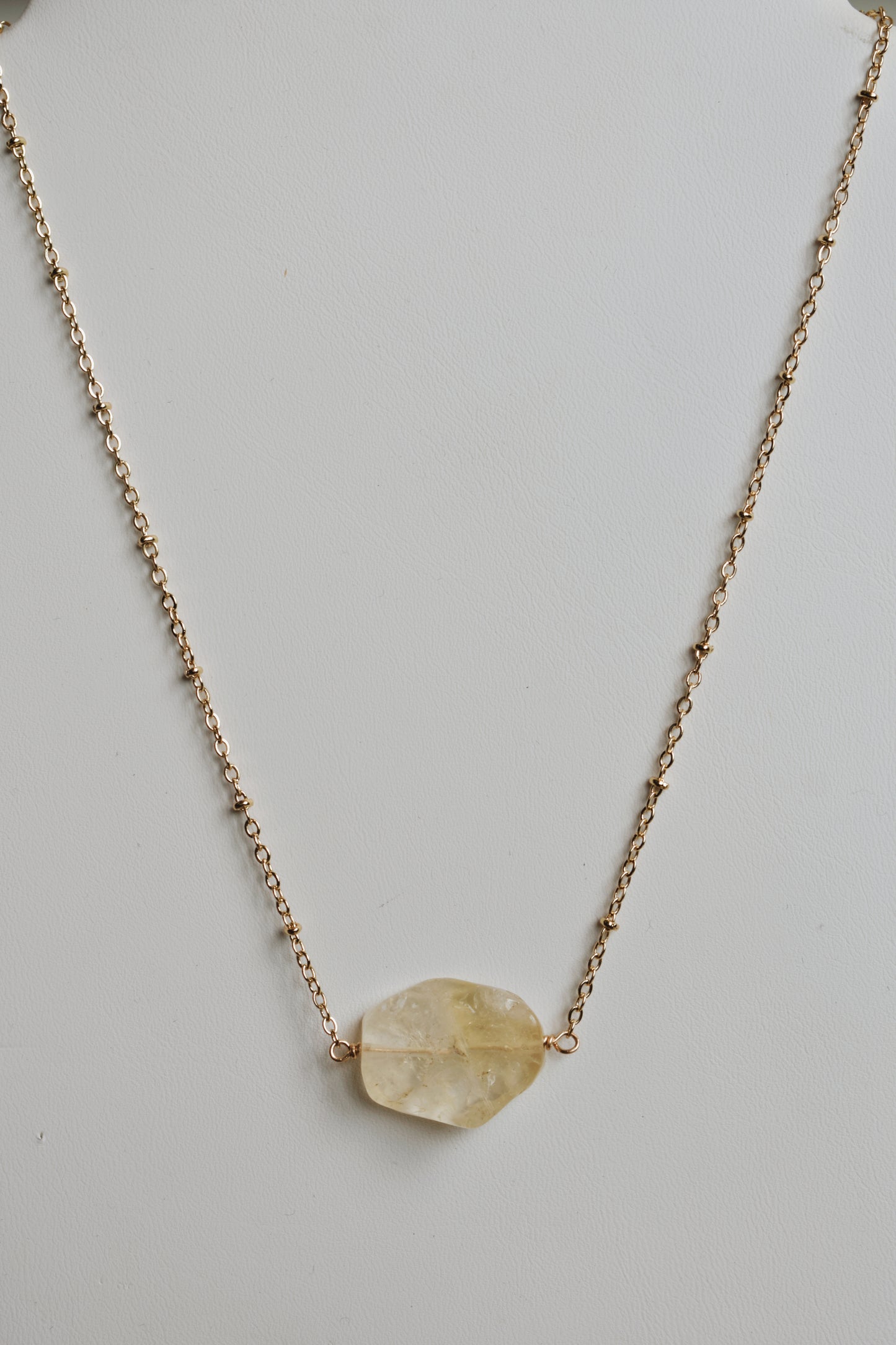 citrine chunk necklace
