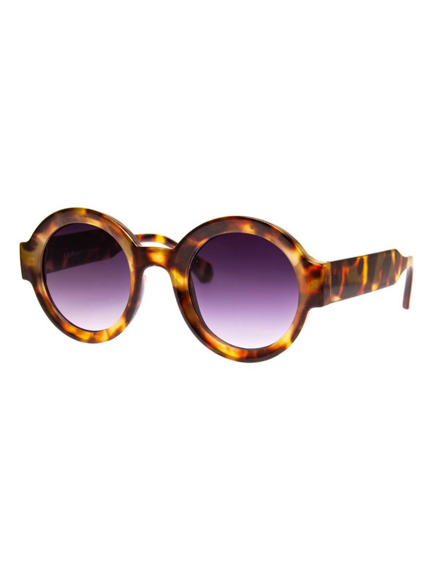 A.J. Morgan retro style circle tortoise thick frames offer UV400 lens protection and impact resistant lenses. Unisex
