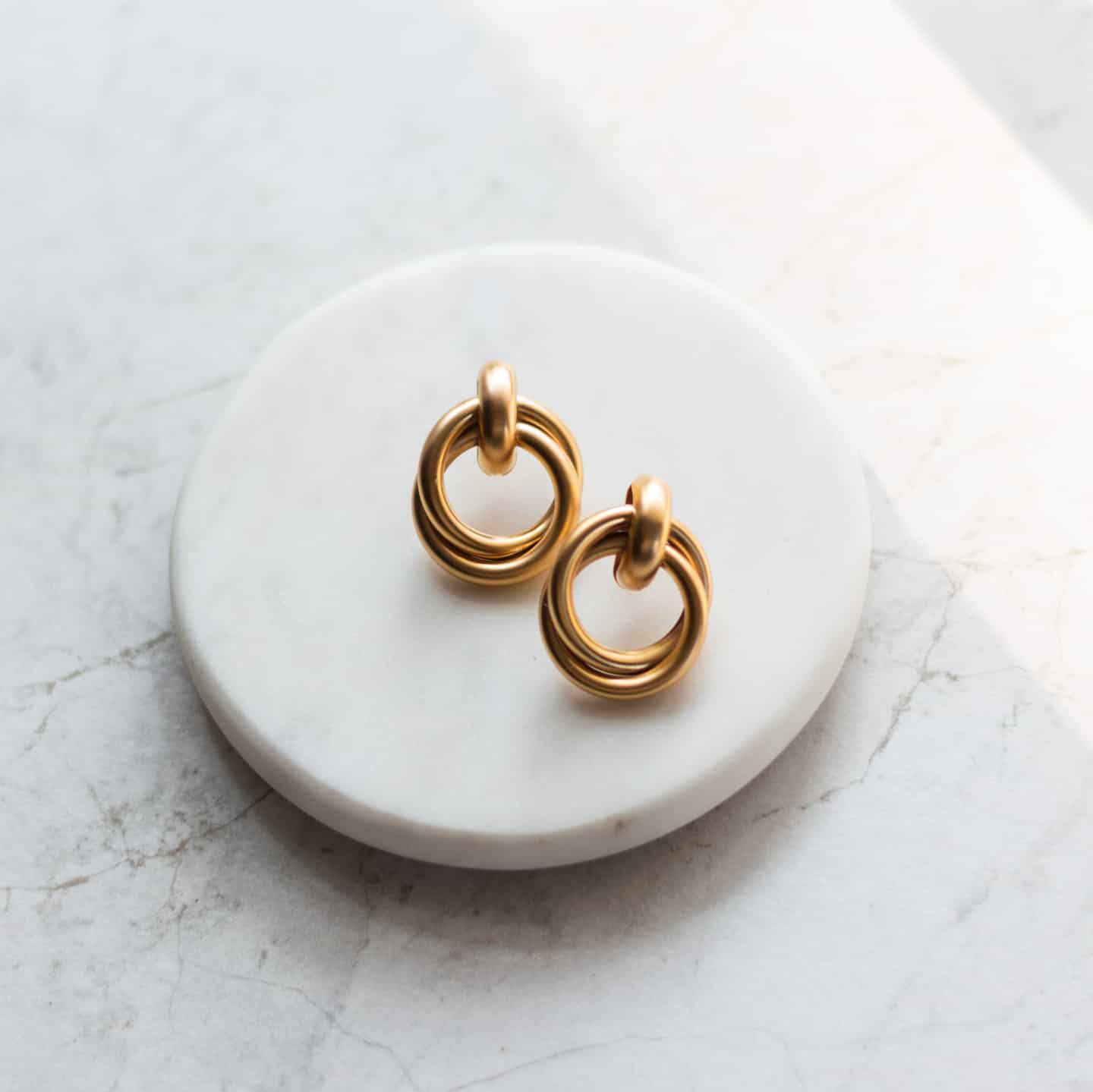 gold knot earrings