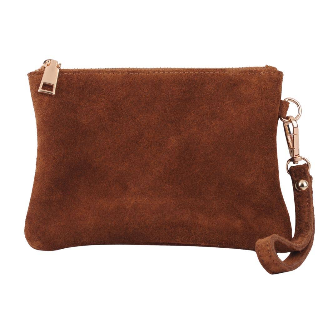 suede wristlet