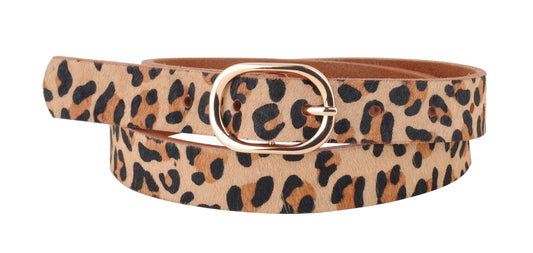 leopard calf hair belt