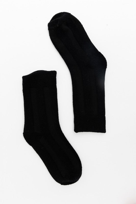 terry stripe crew socks