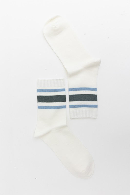 retro stripe crew socks