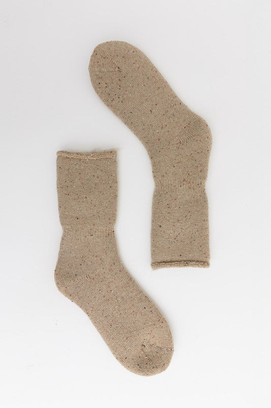 cozy speckle crew socks
