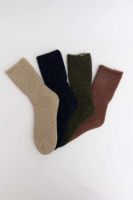 cozy speckle crew socks