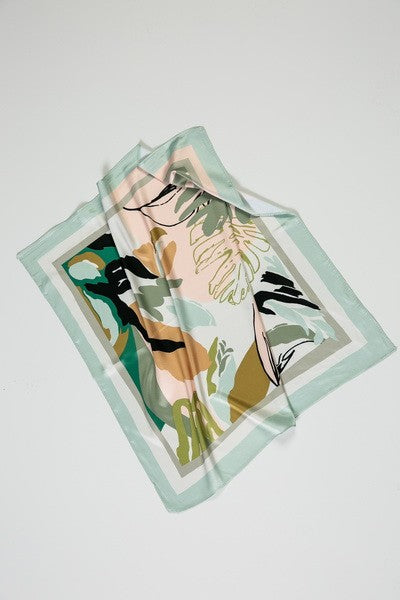 botanical monstera print square silk scarf us online boutique accessories