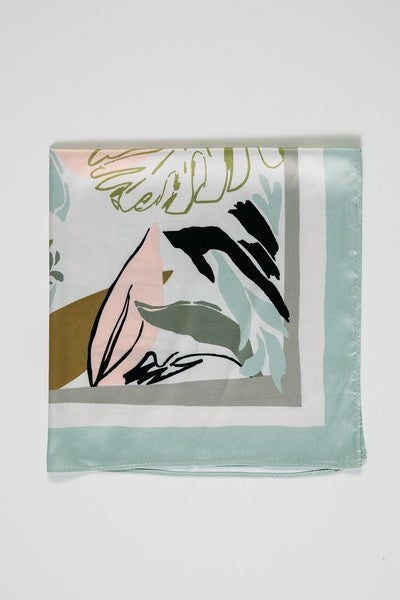 botanical monstera print square silk scarf us online boutique accessories
