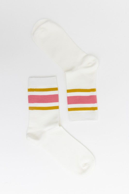 retro stripe crew socks