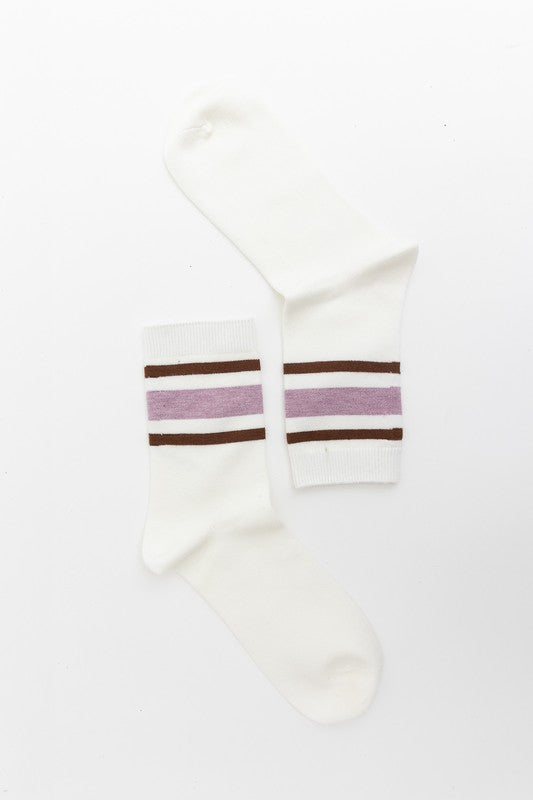 retro stripe crew socks