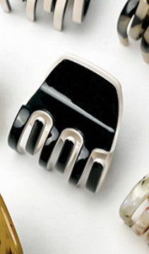 small tortoise texture hair claw clip accessory us online boutique black with ivory inside accent