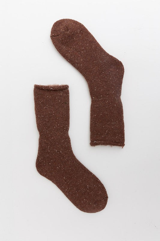 cozy speckle crew socks