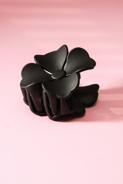 black flower matte acrylic hair claw clip retro style us online boutique