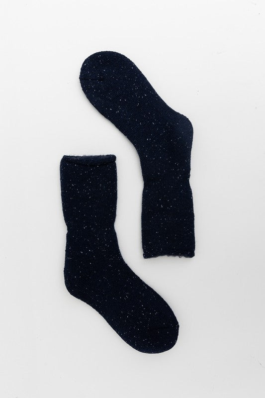 cozy speckle crew socks