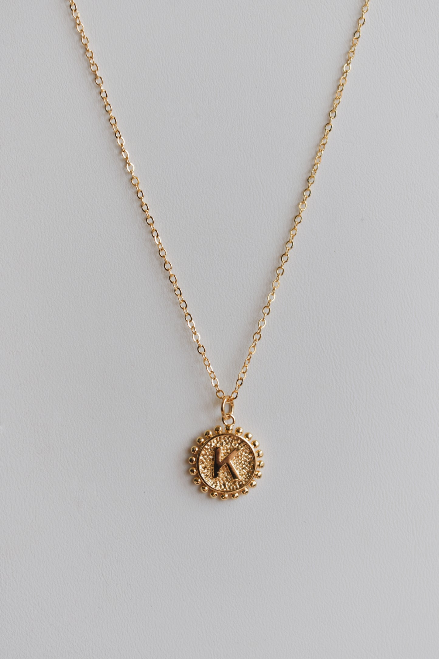 revival made goods initial alphabet pendant gold plated necklace us maker letter K