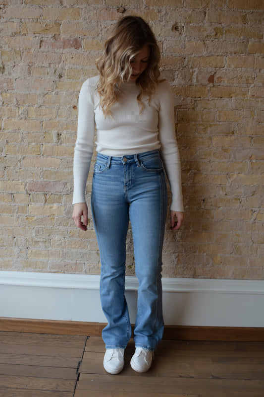 seamed bootcut jeans