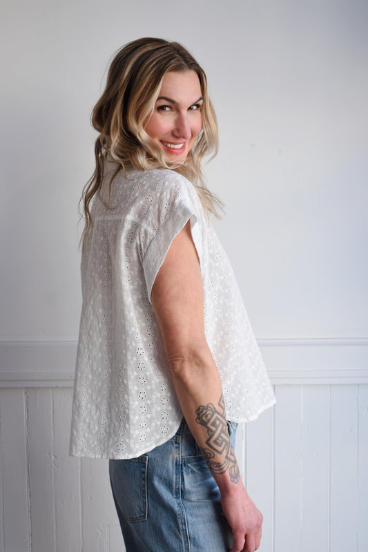 eyelet button down