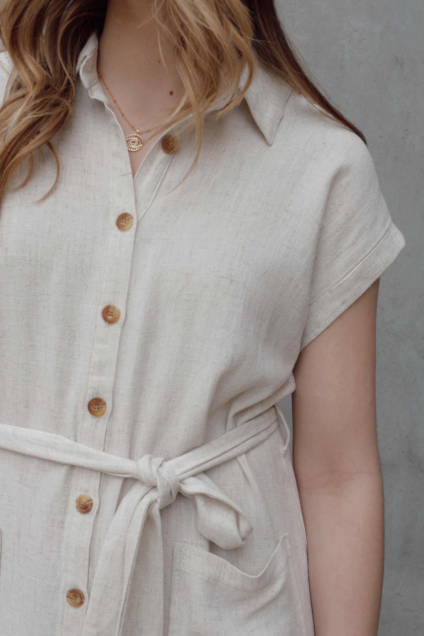buttoned up mini dress