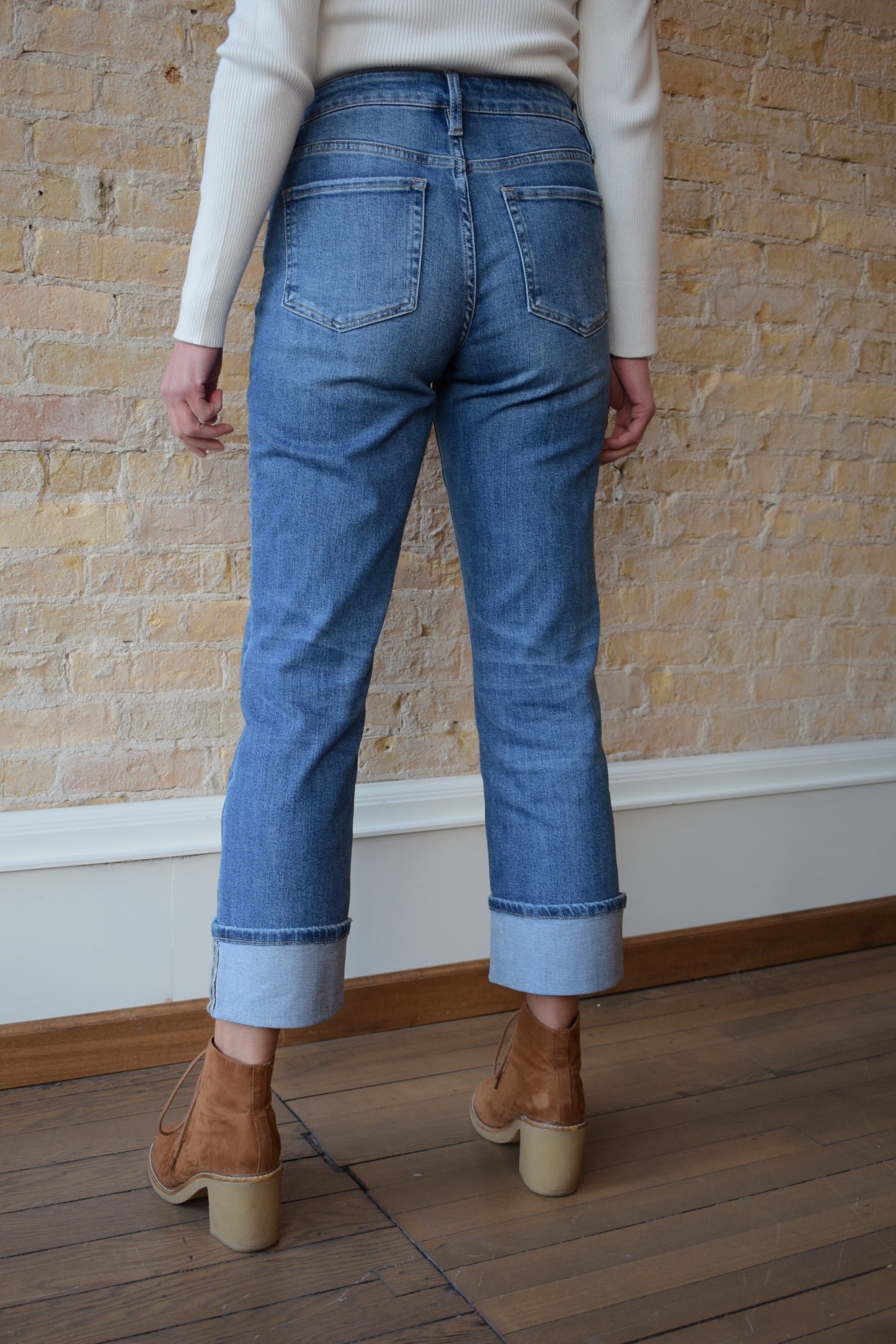 cuffed straight jeans