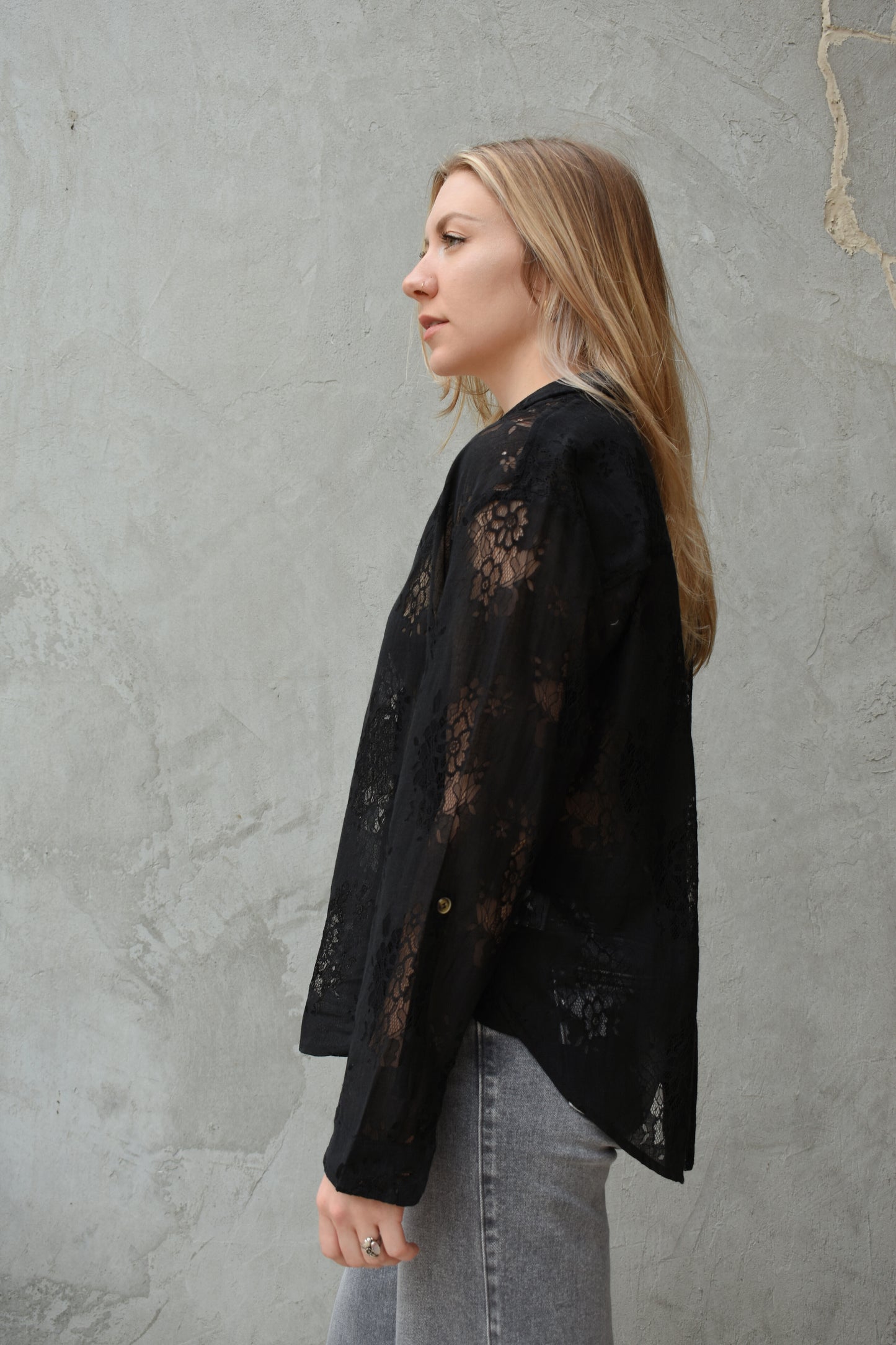 lace button-down shirt