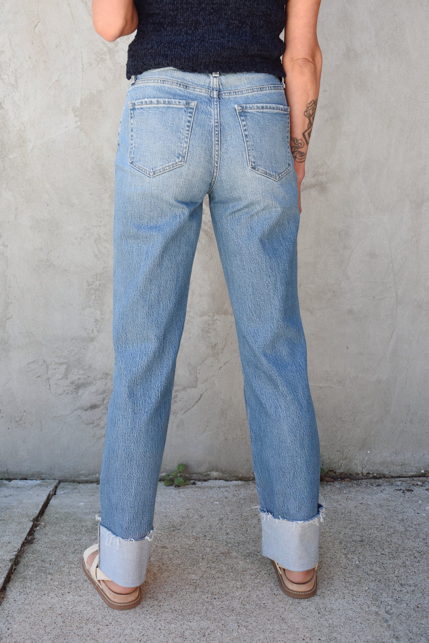 Aileeah cuffed slim wide