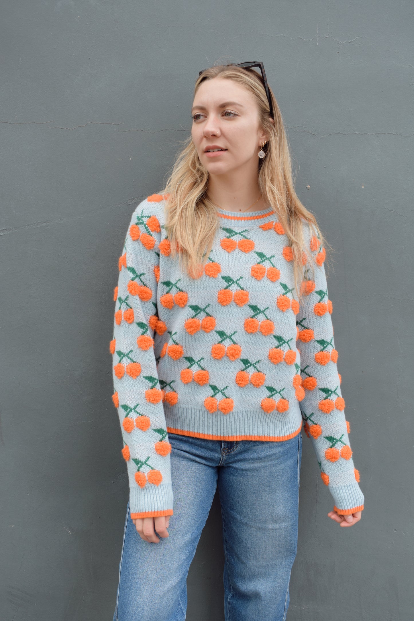 fuzzy cherry's sweater
