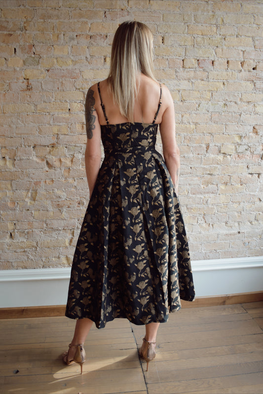 jacquard midi dress