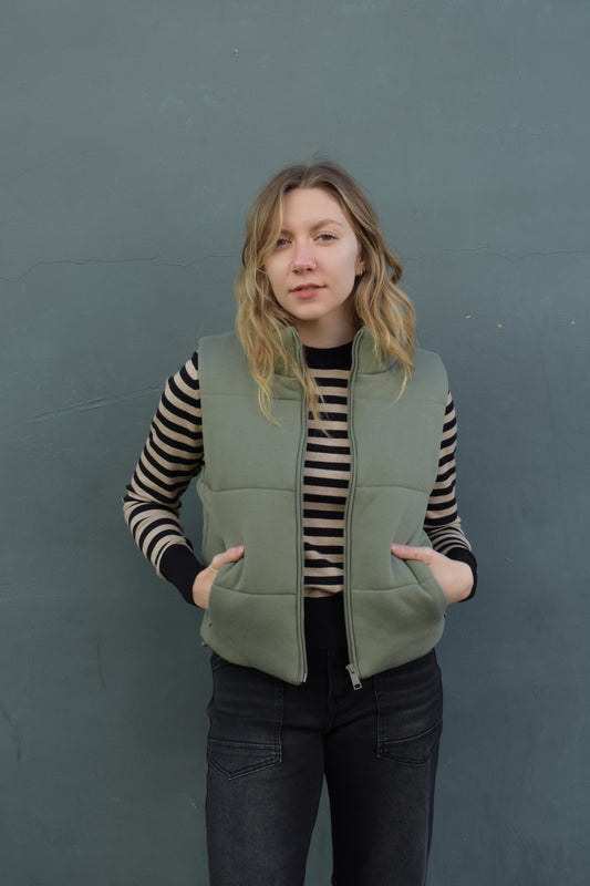 jersey puffer vest