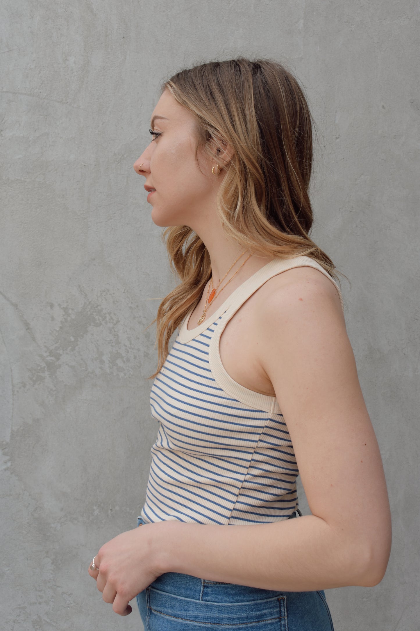 striped ribbed tank