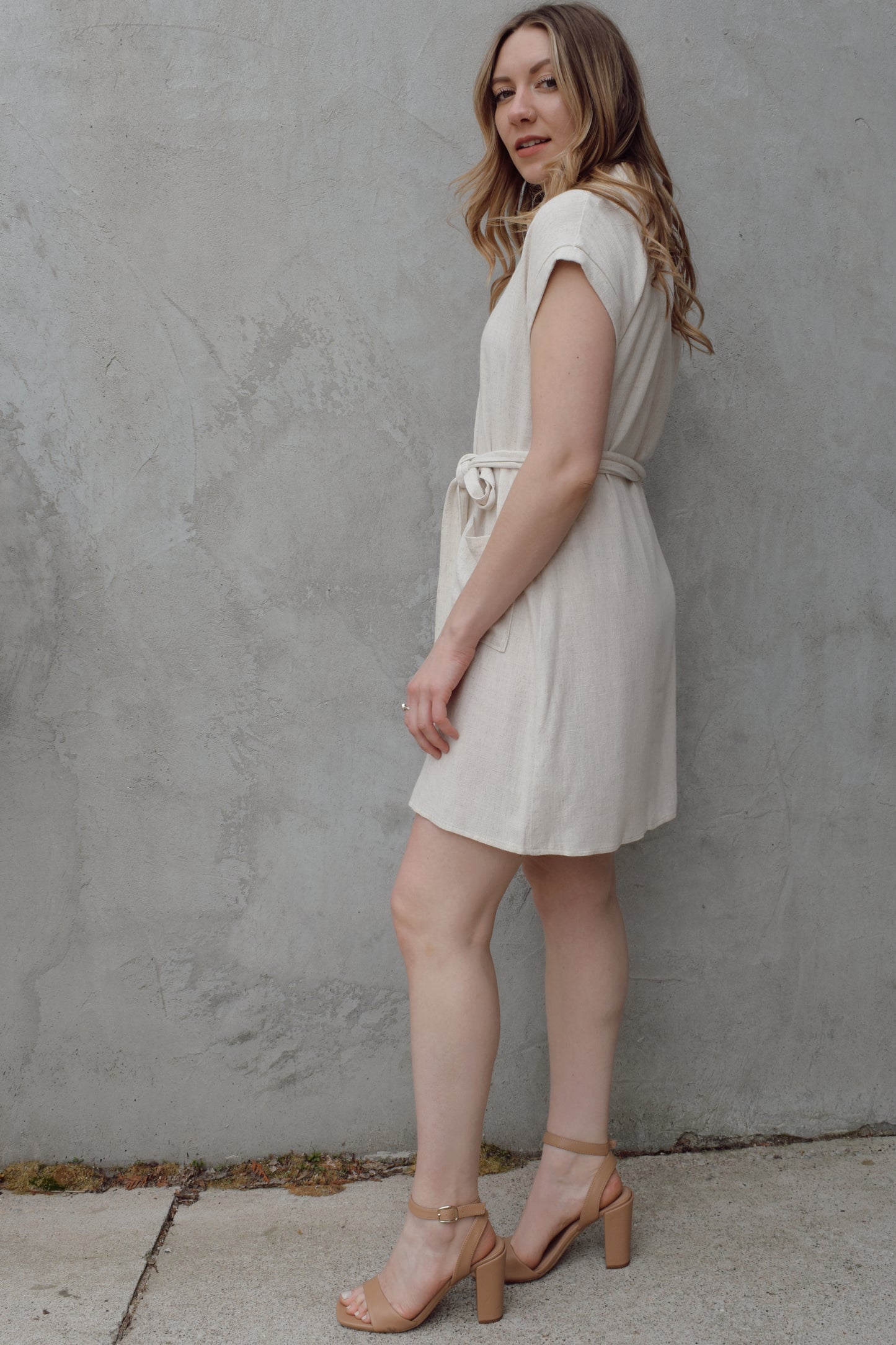 buttoned up mini dress