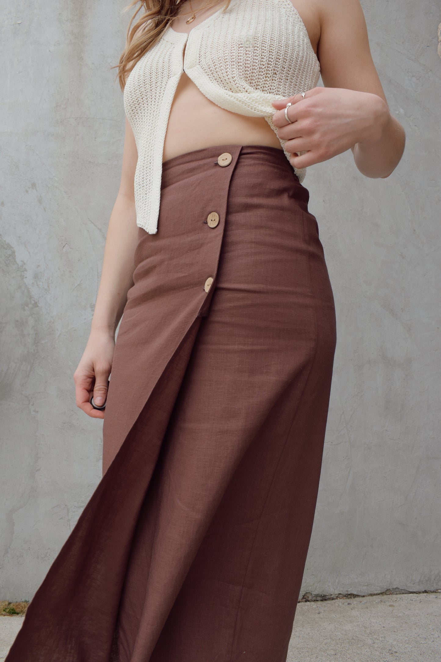 linen wrap skirt
