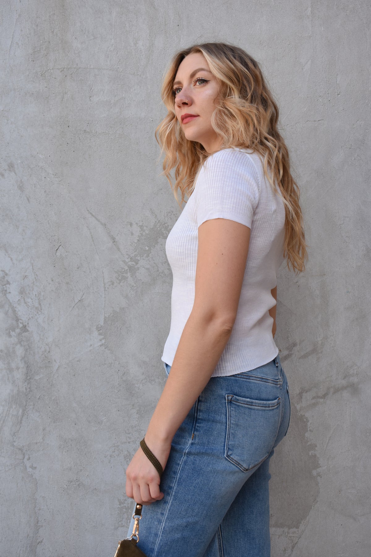 short sleeved ribbed top