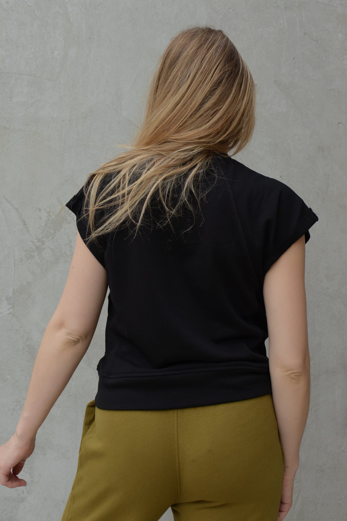 offset cap sleeve top