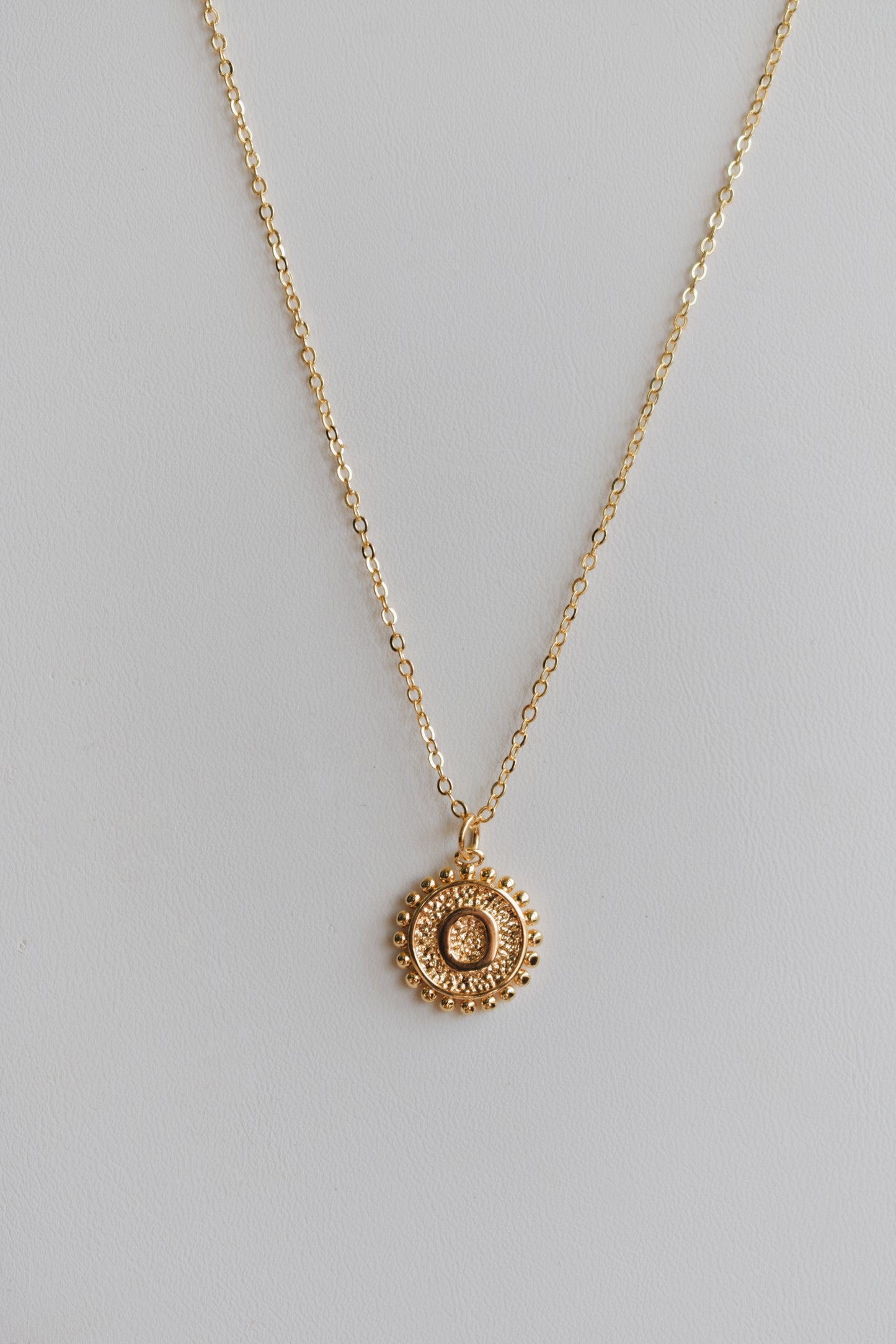 revival made goods initial alphabet pendant gold plated necklace us maker letter O