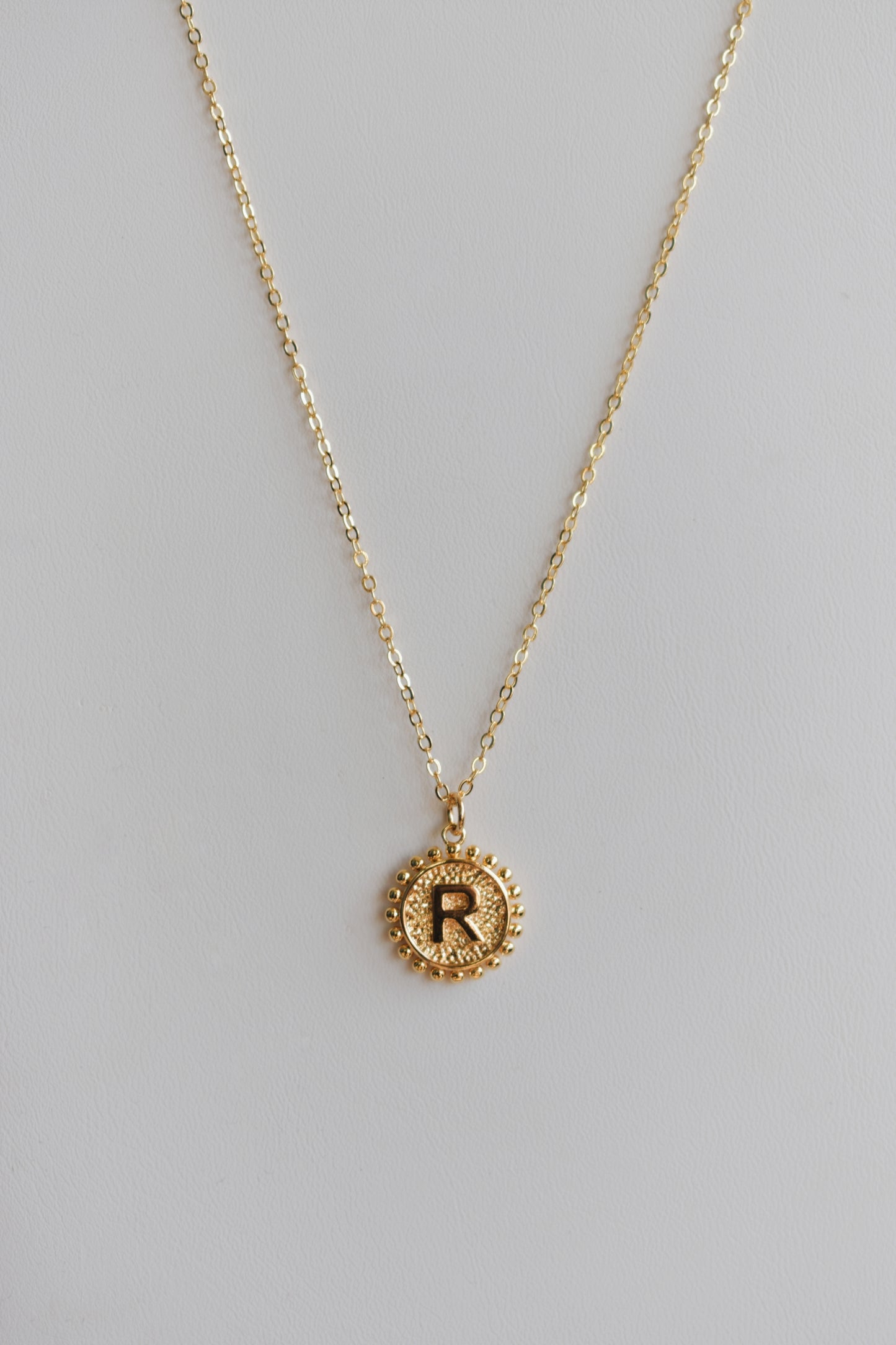 revival made goods initial alphabet pendant gold plated necklace us maker letter R