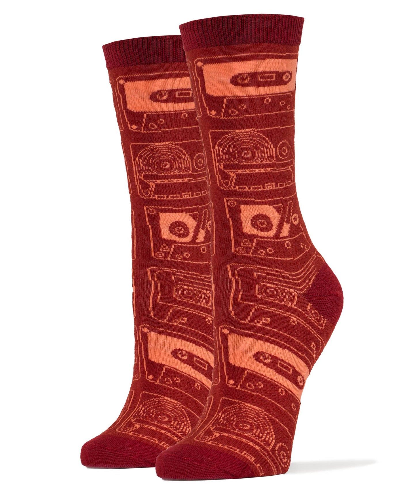 oooh yeah socks cassette tape 80's old skool womens crew socks