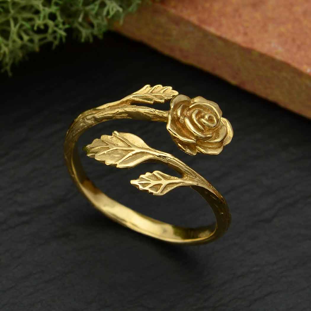 nina designs fair trade bronze rose floral adjustable boho ring