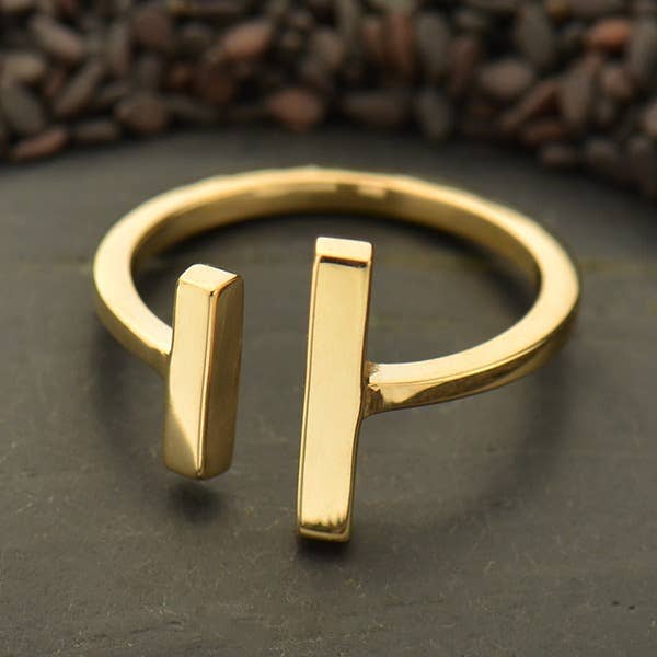 nina designs gold bronze modern bar fair trade adjustable ring